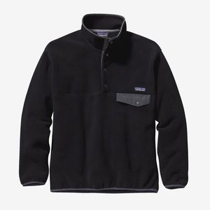 Patagonia synchilla fleece pullover black sweater mens XL
